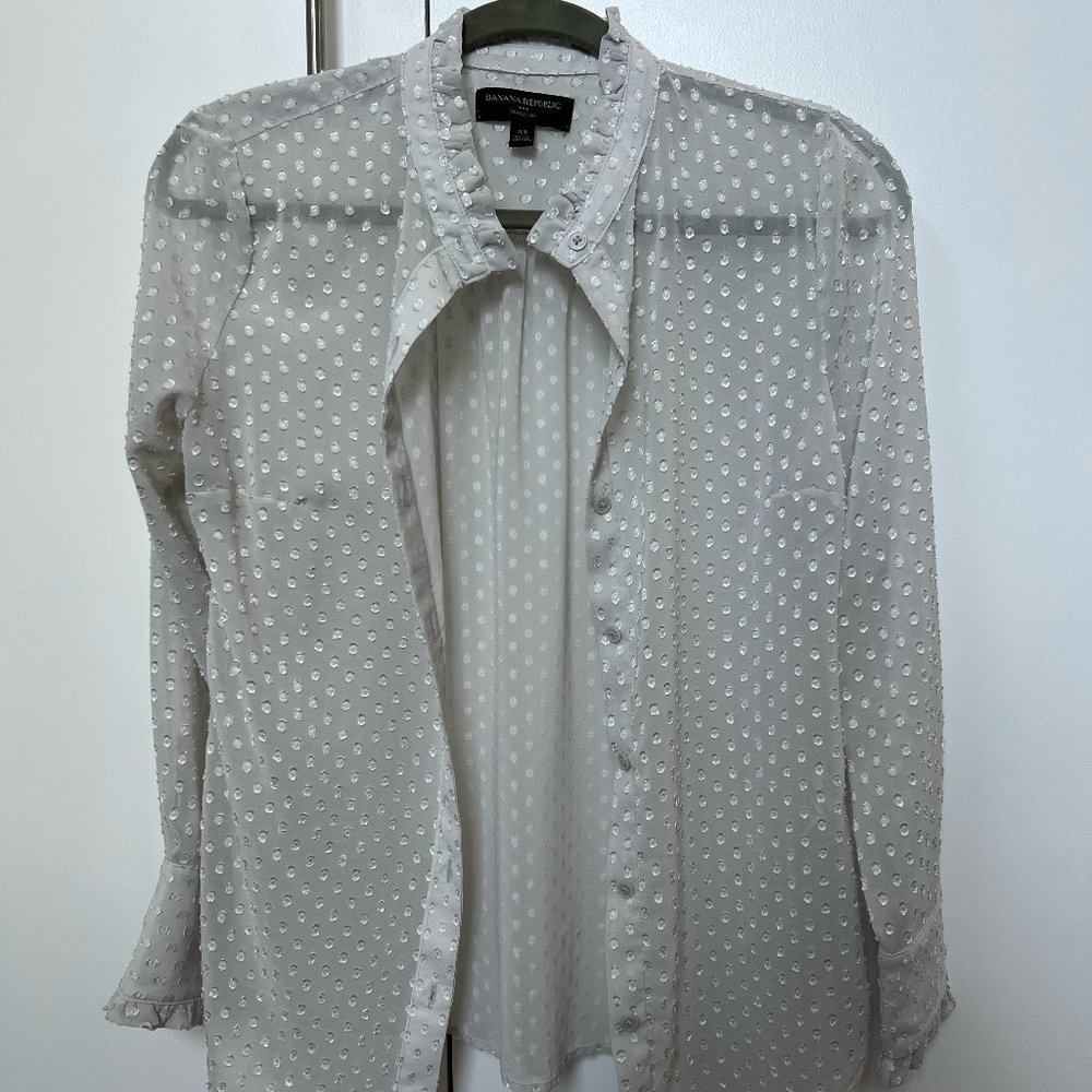 Light Grey Polkadot Button Down